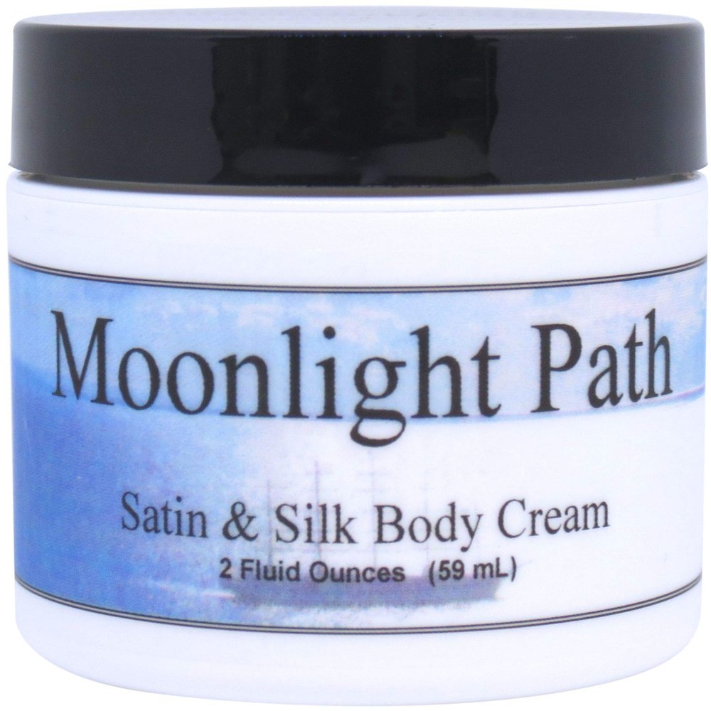 Eclectic Lady Moonlight Path Satin and Silk Cream, Body Cream, Body Lotion, 2 oz - Shea Butter, Aloe, Silk Amino Acids, Vitamin E, Phthalate-Free, Handcrafted in USA - Perfect For Women