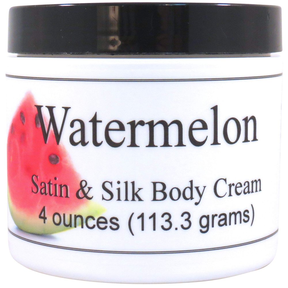 Eclectic Lady Watermelon Satin and Silk Cream, Body Cream, Body Lotion, 4 oz - Shea Butter, Aloe, Silk Amino Acids, Vitamin E, Phthalate-Free, Handcrafted in USA - Perfect For Women