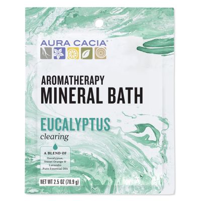 Aura Cacia Aromatherapy Mineral Bath, Clearing Eucalyptus, 2.5 Ounce Packet (Pack of 3)