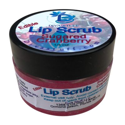 Diva Stuff Ultra Hydrating Lip Scrub for Soft Lips, Gentle Exfoliation, Moisturizer & Conditioner, Sugared Cranberry oz (Made in the USA)