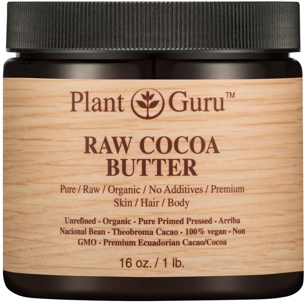 Raw Cocoa Butter 16 oz. / 1 lb. 100% Pure Fresh Natural Cold Pressed. Skin Body and Hair Growth, DIY Creams, Lip Balm, Lotion and Soap Making