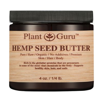 Hemp Seed Butter 4 oz. 100% Pure Raw Fresh Natural Cold Pressed. Skin Body and Hair Moisturizer, DIY Creams, Balms, Lotions, Soaps.