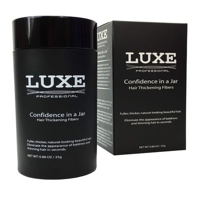 LUXE Hair Building Fibers - Thickening Fibers - CONFIDENCE IN A JAR 2 Months+ Supply! Hypoallergenic, Dermatologist Tested Multiple Colors Available (Medium Brown)