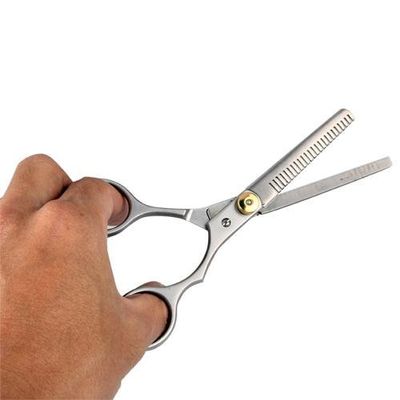 2 Scissors Hair Hairdresser Sculptor in stainless steel with finger rest 6 "