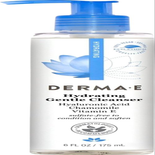 DERMA E Hydrating Gentle Facial Cleanser, Moisturizing Face Wash, 6 Fl Oz