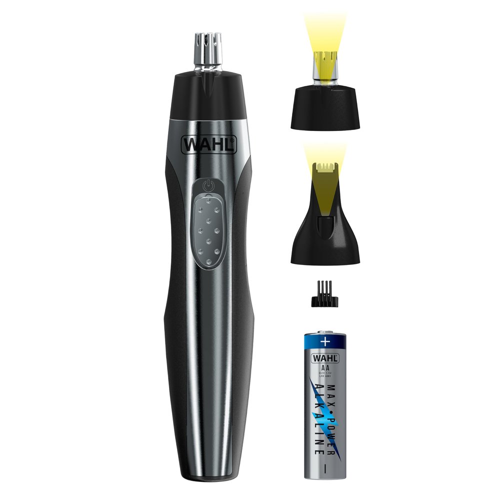Wahl Lighted Battery Nose Hair Trimmer for Men & Women. Painless, Easy to See Nose, Ear, and Eyebrow Trimming with Built in Light, Battery Included. Model 3023283