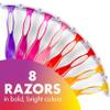 BIC Soleil 3 Colors Women's Disposable 3 Blade Razors, Aloe Vera & Vitamin E Lubricating Strip, Colorful Stocking Stuffers, 8-Pack view 3