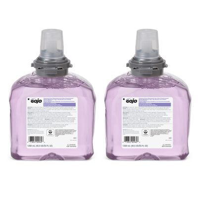 GOJO Premium Foam Handwash with Skin Conditioners, Cranberry Scent, EcoLogo Certified, 1200 mL Foam Hand Soap Refill TFX Touch-Free Dispenser (Pack of 2)  5361-02