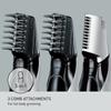 Panasonic Body Hair Trimmer for Men, Cordless Waterproof Design, V-Shaped Trimmer Head with 3 Comb Attachments for Gentle, Full Body Grooming, ER-GK60-S (Silver) view 3