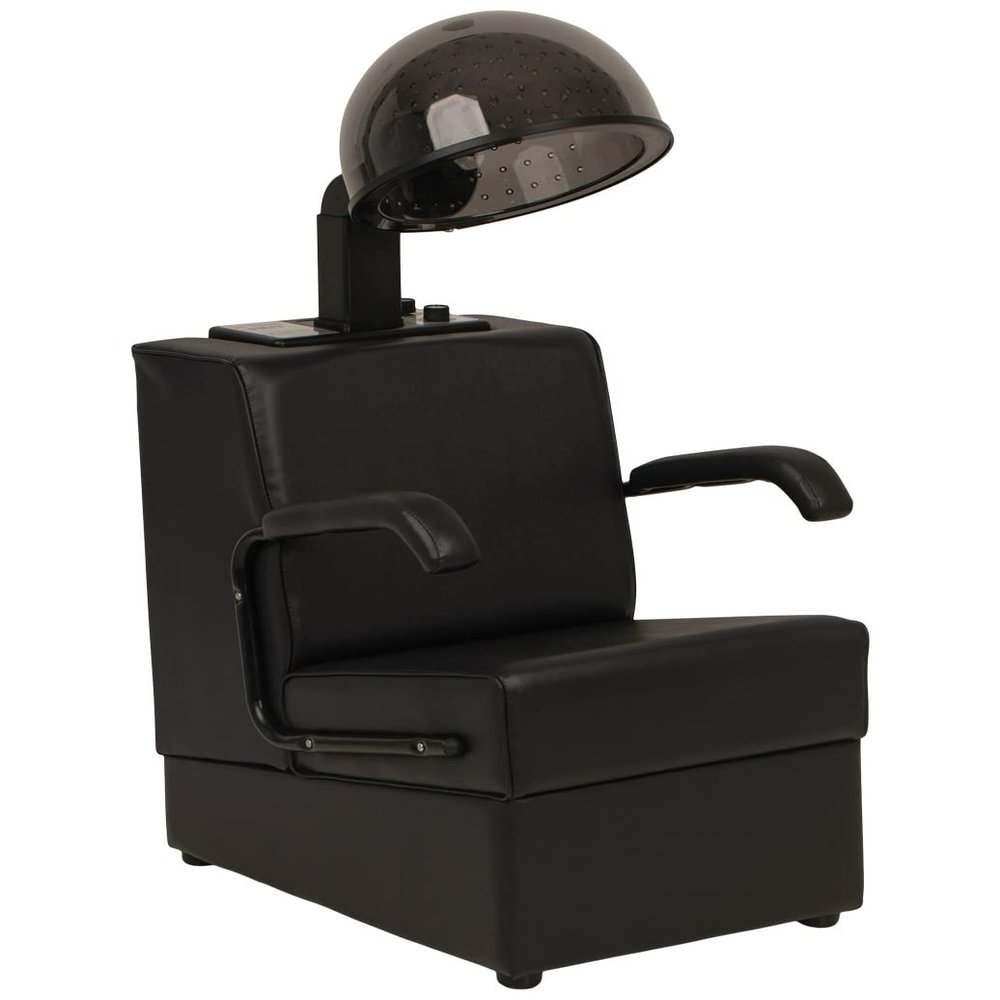 Buy-Rite Kate Professional Hair Dryer & Chair Combo, 980W Hooded Salon Hair Dryer with Timer, 4 Temp Settings, Removable Arms & Wood Frame Chair, Commercial Use, Black, OD-431HL-1500