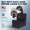 Buy-Rite Kate Professional Hair Dryer & Chair Combo, 980W Hooded Salon Hair Dryer with Timer, 4 Temp Settings, Removable Arms & Wood Frame Chair, Commercial Use, Black, OD-431HL-1500 view 3