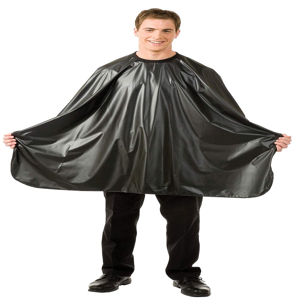 Betty Dain Magnum Shampoo Cape with Touch and Close Fastener, Durable, Waterproof, Stain-Resistant Vinyl, Machine Washable, Wrinkle-Free, Oversized Dimensions, 54" W x 66" L Black