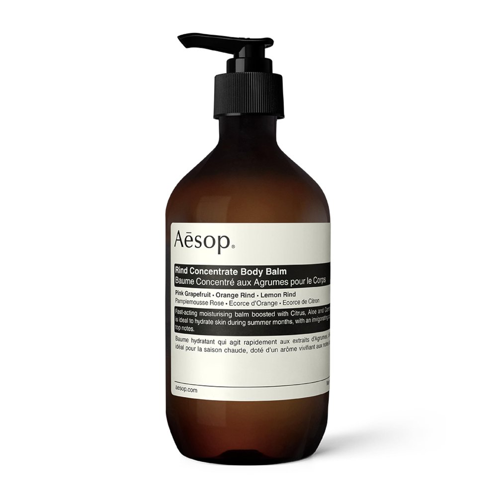 Aesop Rind Concentrate Body Balm - Lightweight, Fast-Absorbing Hydration with Pink Grapefruit, Orange Rind, Lemon Rind, Aloe Vera & Nut Oils - Bright Citrus Fresh Scent - 500 mL / 16.9 fl oz