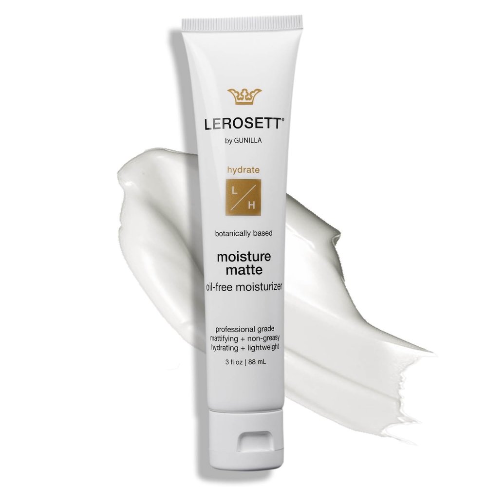 LEROSETT Moisture Matte Oil-Free Moisturizer, Aloe-Based, Vegan, 3 oz
