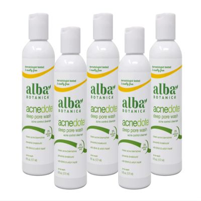Alba Botanica Acnedote Deep Pore Wash 6 Oz (5 Pack)