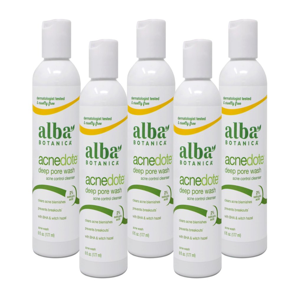 Alba Botanica Acnedote Deep Pore Wash 6 Oz (5 Pack)