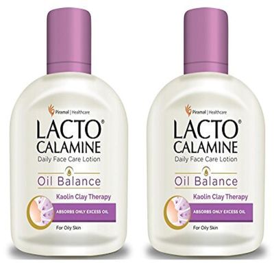 Lacto Calamine Daily Face Moisturizing Lotion for Oily Skin, Pack of 2, 4.06 Fl Oz (120 ml), for Pimples, Acne, Dark Spots, and Blackheads