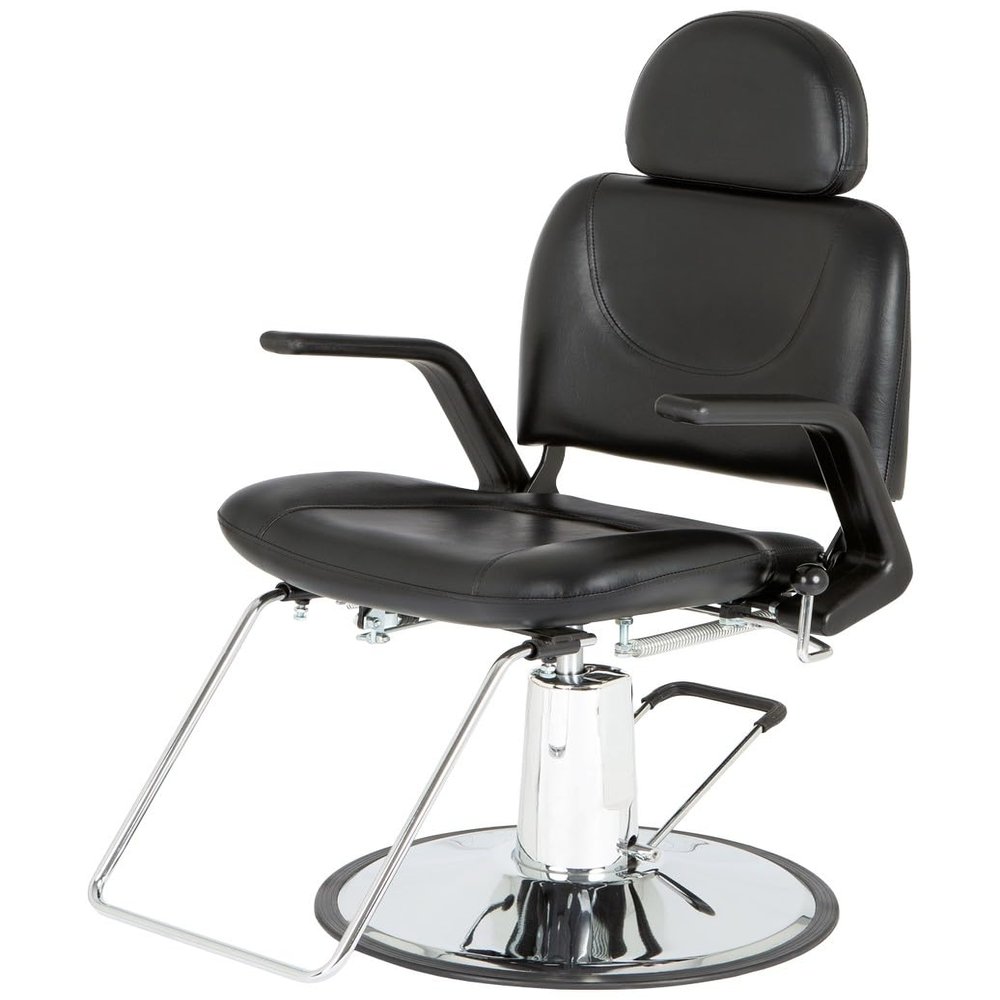Buy-Rite Sue Reclining Styling Chair - All-Purpose Hydraulic Salon Chair for Hair Stylists & Barbers, Adjustable Headrest, 150 Recline, Heavy-Duty Chrome Base, SY-6769AP