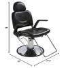 Buy-Rite Sue Reclining Styling Chair - All-Purpose Hydraulic Salon Chair for Hair Stylists & Barbers, Adjustable Headrest, 150 Recline, Heavy-Duty Chrome Base, SY-6769AP view 3