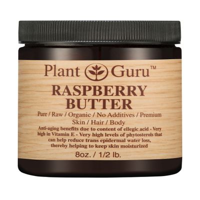 Raspberry Body Butter 8 oz. 100% Pure Raw Fresh Natural Cold Pressed. Skin Body and Hair Moisturizer, DIY Creams, Balms, Lotions, Soaps.