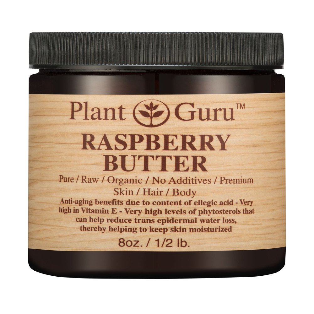 Raspberry Body Butter 8 oz. 100% Pure Raw Fresh Natural Cold Pressed. Skin Body and Hair Moisturizer, DIY Creams, Balms, Lotions, Soaps.
