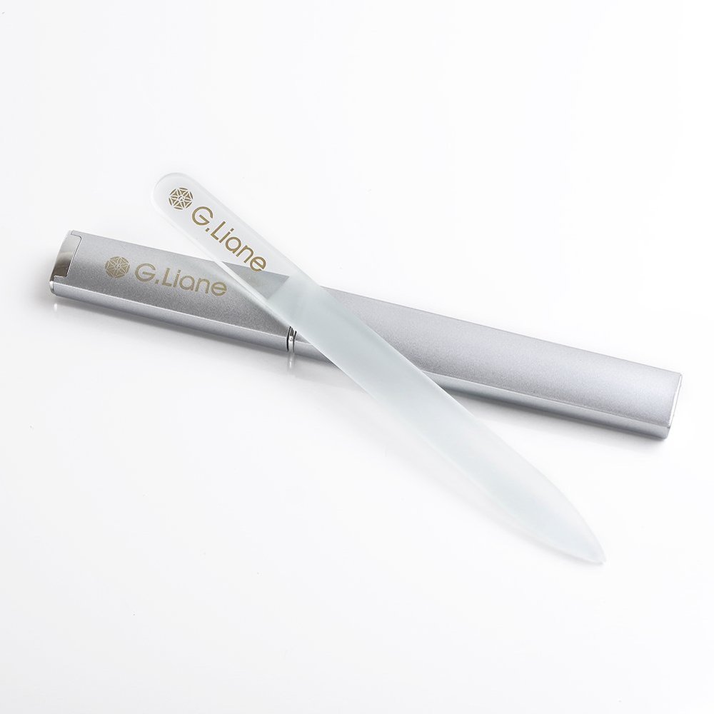 G.Liane Crystal Nail File SetProfessional Nail File Manicure Pedicure Kit for Natural Nails Acrylic Nails Gels Nails Manicure Tools for Home and Salon(Clear Pointed)