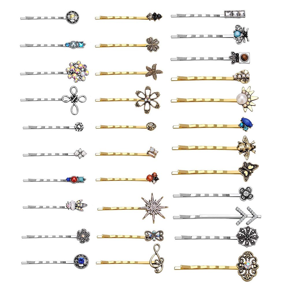 10 Pcs Vintage Alloy Mixed Hair Bobby Pins for girls Hair Clips Barrettes for women NO REPEAT RANDOM PACKING