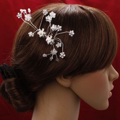 Alljoy Bridal, Prom, Party Hair Flower with Swarovski Crystals