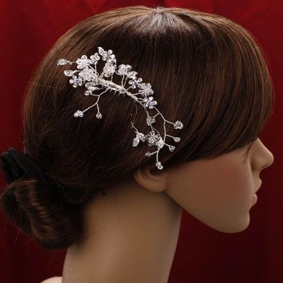 Alljoy Bridal, Prom, Party Hair Flower with Swarovski Crystals