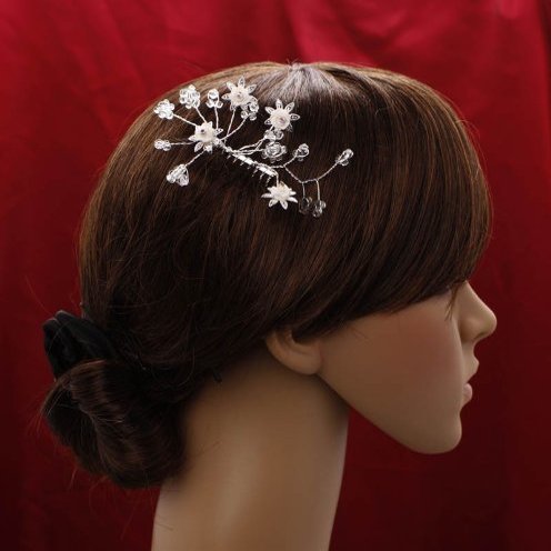 Alljoy Bridal, Prom, Party Hair Flower with Swarovski Crystals
