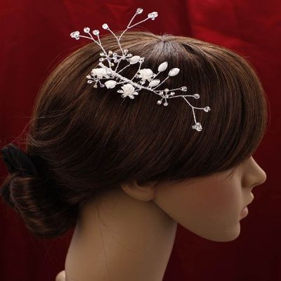 Alljoy Bridal, Prom, Party Hair Flower with Swarovski Crystals