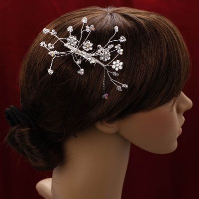 Alljoy Bridal, Prom, Party Hair Flower with Swarovski Crystals