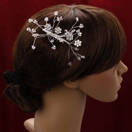 Alljoy Bridal, Prom, Party Hair Flower with Swarovski Crystals