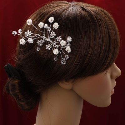 Alljoy Bridal, Prom, Party Hair Flower with Swarovski Crystals