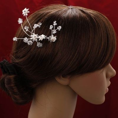 Alljoy Bridal, Prom, Party Hair Flower with Swarovski Crystals