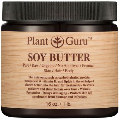 Soy Body Butter 16 oz. 100% Pure Raw Fresh Natural Cold Pressed. Skin Body and Hair Moisturizer, DIY Creams, Balms, Lotions, Soaps.