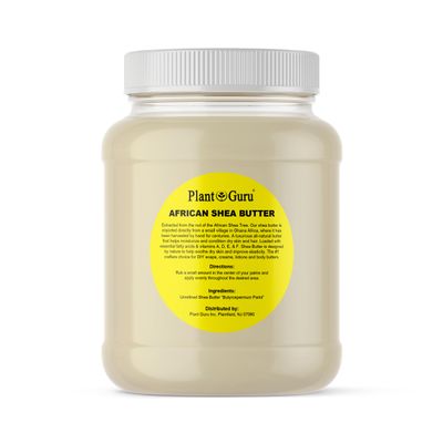 Plant Guru Raw African Shea Butter 3 lbs. Bulk 100% Pure Natural Unrefined IVORY Grade A - Ideal Moisturizer For Dry Skin, Body, Face And Hair Growth. Great For DIY Soap and Lip balm Making.
