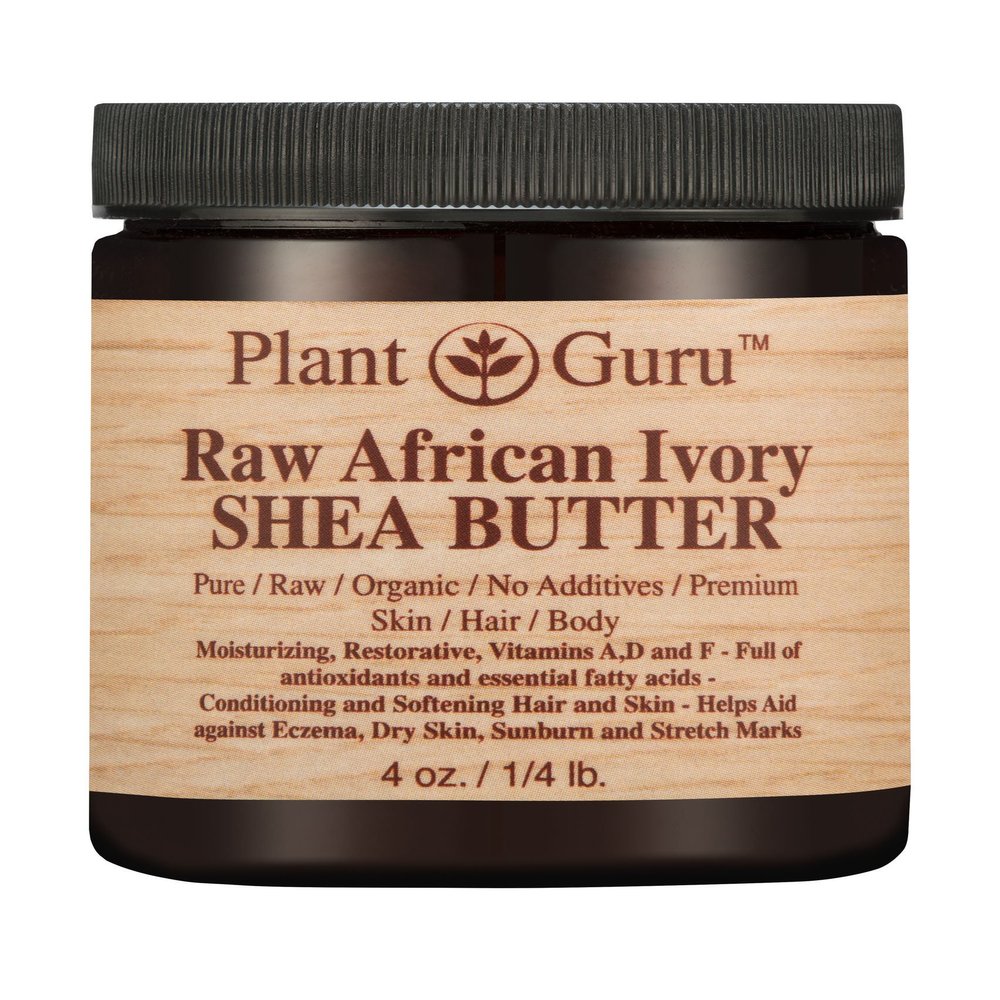 African Shea Butter Raw Unrefined 100% Pure Natural Organic Ivory Grade A - 4 oz - DIY Body Butters, Lotion, Cream, lip Balm & Soap Making Supplies, Eczema & Psoriasis Aid, Stretch Mark Product