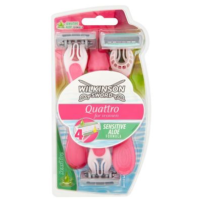 Quattro for Women by Wilkinson Sword Disposable Razor - 3 Pack