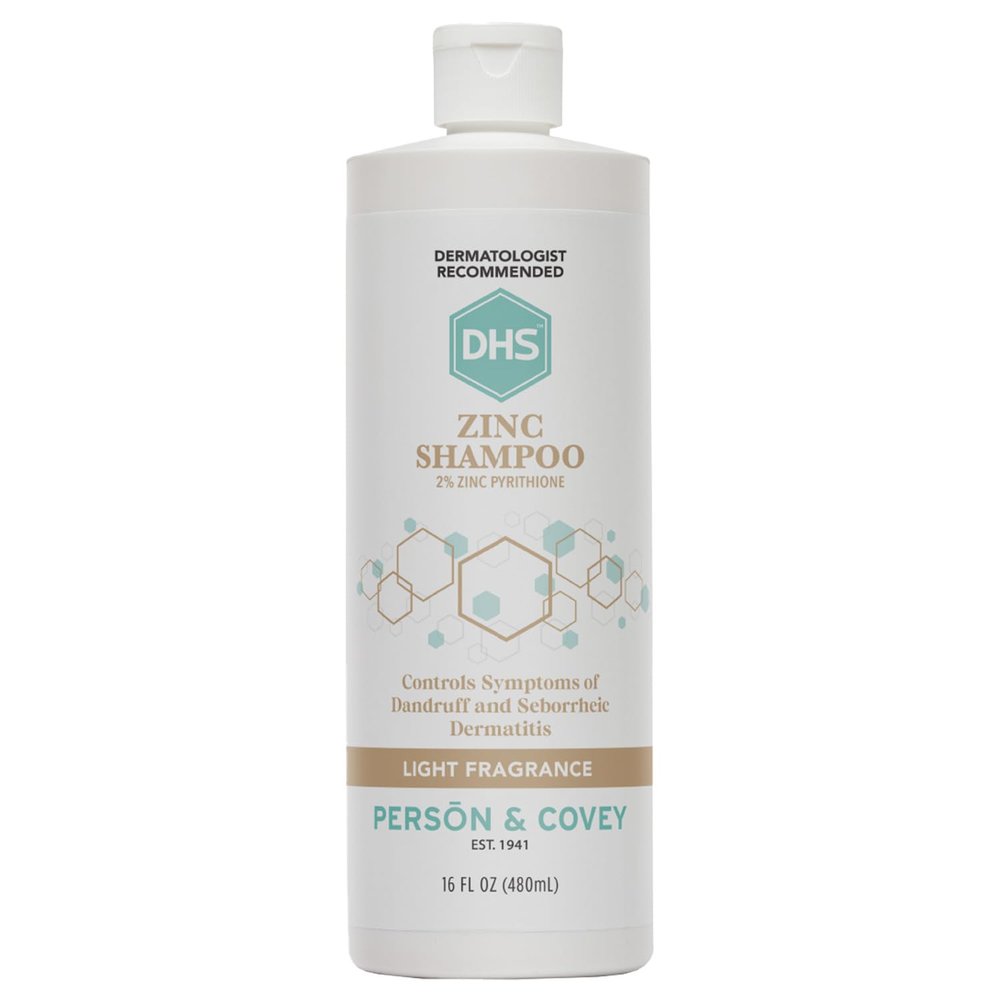 DHS Zinc Shampoo  Dandruff Shampoo  for Flaky and Dry Scalp with 2% Zinc Pyrithione, 16 oz