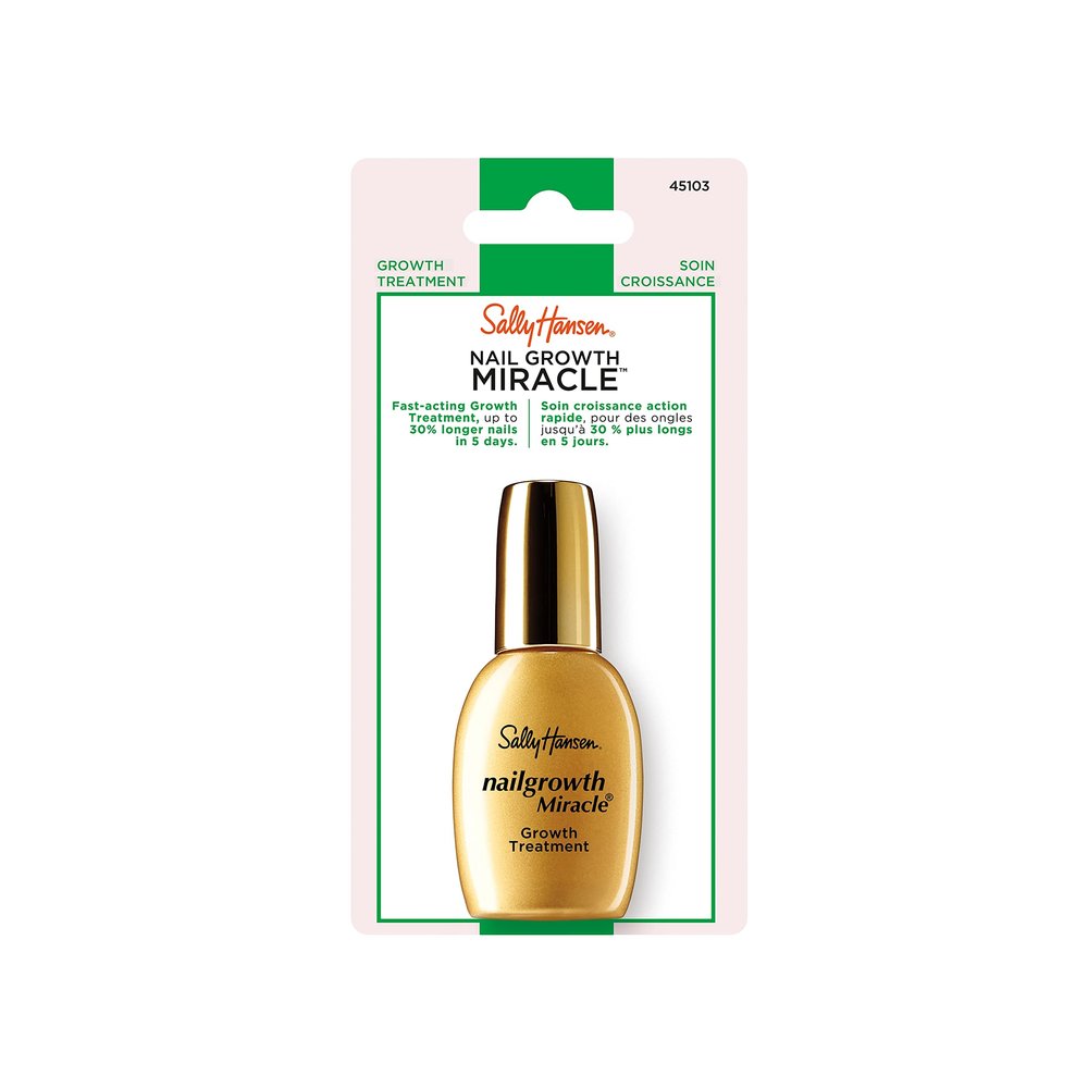 Sally Hansen Nail Treatment Nailgrowth Miracle Growth Treatment | Infused with Soy Protein, Keratin, Collagen & Multi-Vitamins | Strengthens & Protects Nails
