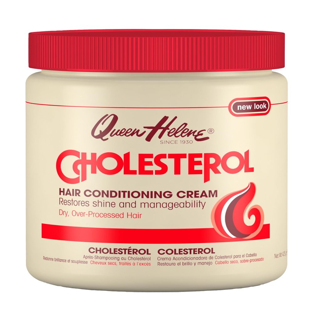 Queen Helene Cholesterol Hair Conditioning Cream  Deep Repair Treatment for Dry, Damaged & Chemically Treated Hair | Moisture-Restoring Mask | 15 oz Jar