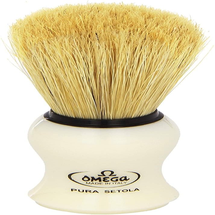 Omega #10066 Shaving Brush Mock Ivory Handle
