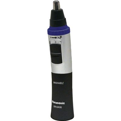 Panasonic Nose Hair Trimmer and Ear Hair Trimmer ER-GN30-K, Men's Wet/Dry Trimmer with Vortex Cleaning System, Battery-Operated