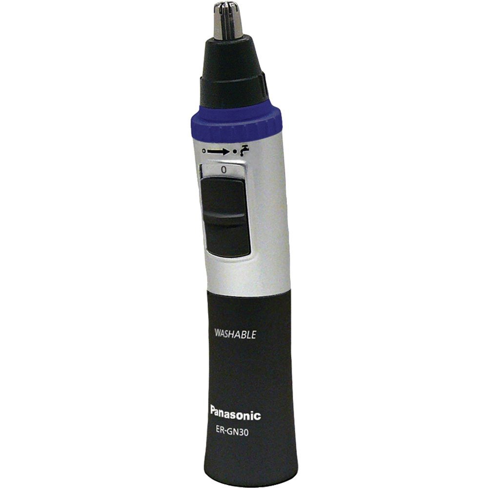 Panasonic Nose Hair Trimmer and Ear Hair Trimmer ER-GN30-K, Men's Wet/Dry Trimmer with Vortex Cleaning System, Battery-Operated