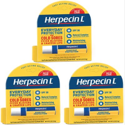 Herpecin L Lip Protectant Spf 30, 0.1 Oz (Pack of 3)