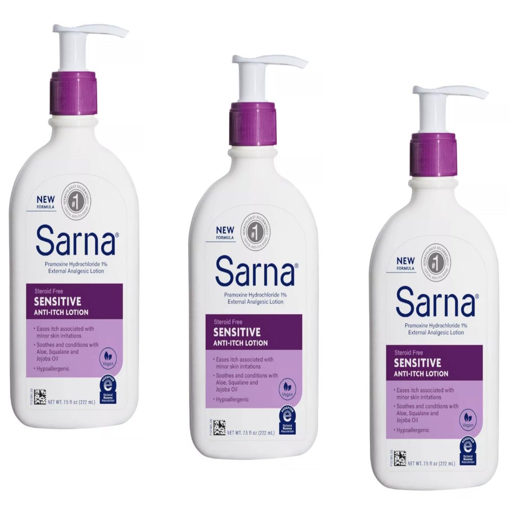Sarna Sensitive Anti-Itch Lotion, 7.5 oz (Pack of 3)