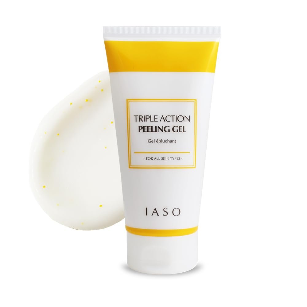 IASO Triple Action White Peeling Gel | Exfoliating Gel for Face, eep Pore Cleanse, Tone-Up Effect & Smoother Skin Texture, Korean Skin Care, 5.07 oz