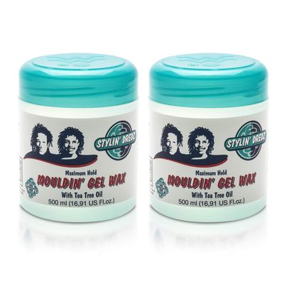 Stylin Dredz Mouldin' Gel Wax with Tea Tree Oil - Twist n Lock - Maximum hold (500 ml, Pack of 2)
