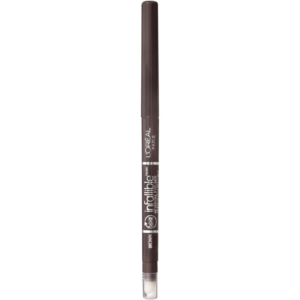 L'Oreal Paris Makeup Infallible Never Fail Original Mechanical Pencil Eyeliner with Built in Sharpener, Brown, 0.008 oz.